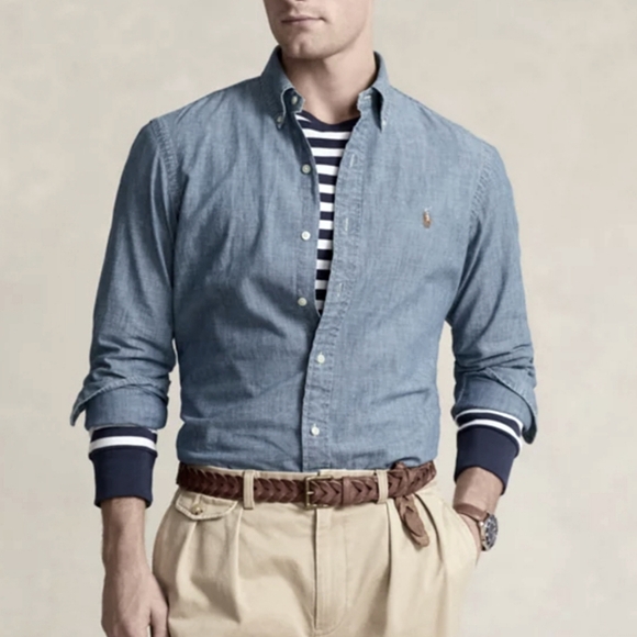 Rare! Ralph Lauren denim jean button down long sleeve shirt - Picture 3 of 10